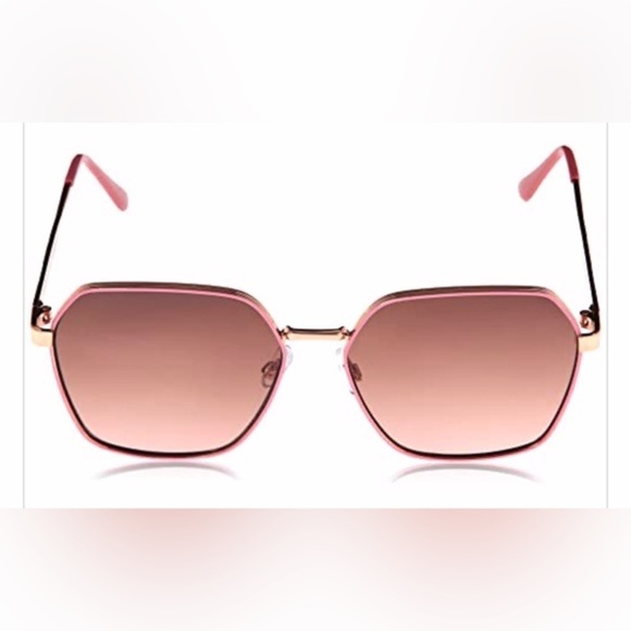 Jessica Simpson J6094 Modern pink Hexagonal Metal‎ Sunglasses 100% UV Protection - Picture 1 of 7